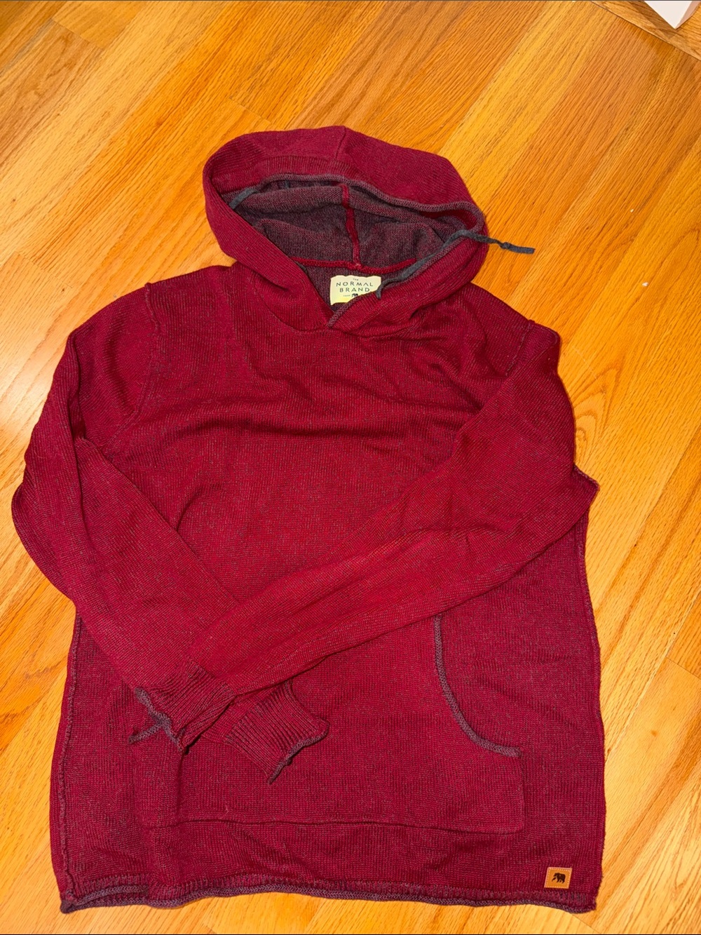 The Normal Brand Men's Hooded Knit Sweater - Burgundy